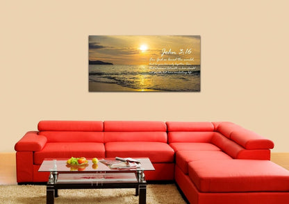 John 316 Kjv #3 Bible Verse Canvas Wall Art - Christian Canvas Wall Art