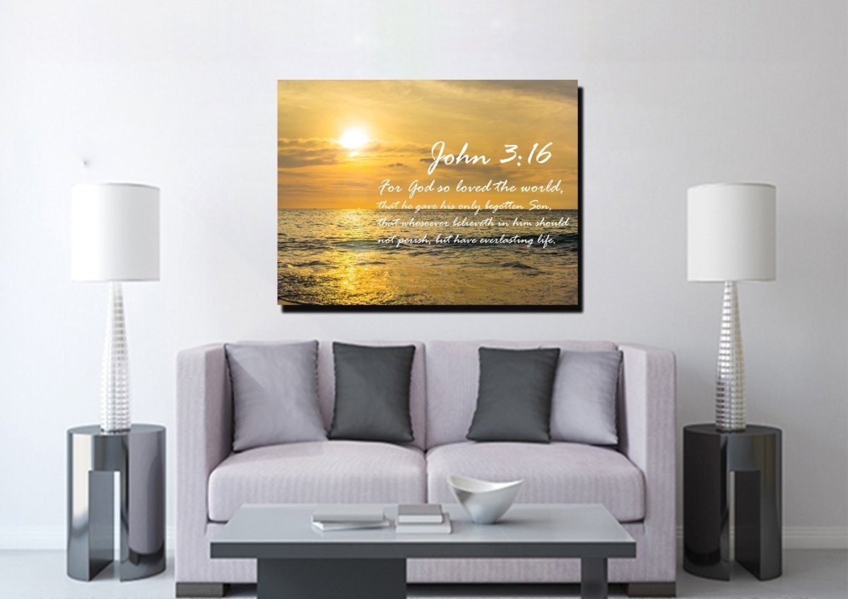 John 316 Kjv #3 Bible Verse Canvas Wall Art - Christian Canvas Wall Art