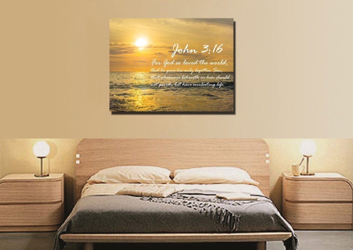 John 316 Kjv #3 Bible Verse Canvas Wall Art - Christian Canvas Wall Art