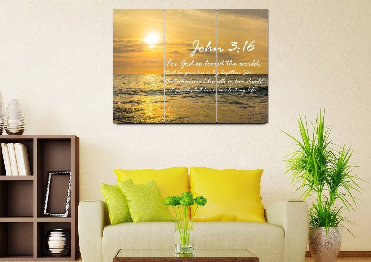 John 316 Kjv #3 Bible Verse Canvas Wall Art - Christian Canvas Wall Art