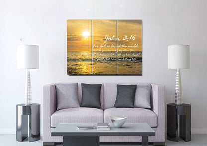 John 316 Kjv #3 Bible Verse Canvas Wall Art - Christian Canvas Wall Art