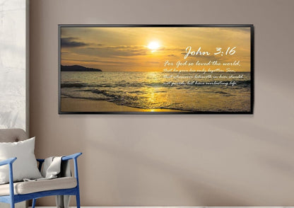 John 316 Kjv #3 Bible Verse Canvas Wall Art - Christian Canvas Wall Art