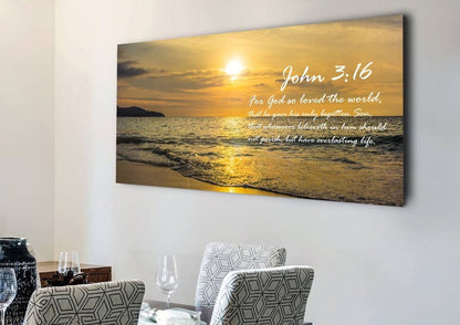 John 316 Kjv #3 Bible Verse Canvas Wall Art - Christian Canvas Wall Art