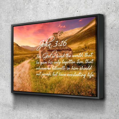 John 316 Kjv #4 Bible Verse Canvas Wall Art - Christian Canvas Wall Art