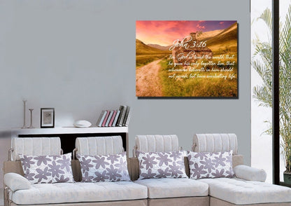 John 316 Kjv #4 Bible Verse Canvas Wall Art - Christian Canvas Wall Art