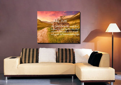 John 316 Kjv #4 Bible Verse Canvas Wall Art - Christian Canvas Wall Art