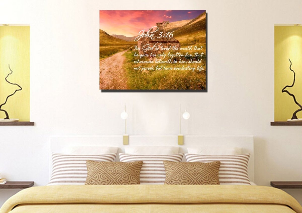 John 316 Kjv #4 Bible Verse Canvas Wall Art - Christian Canvas Wall Art