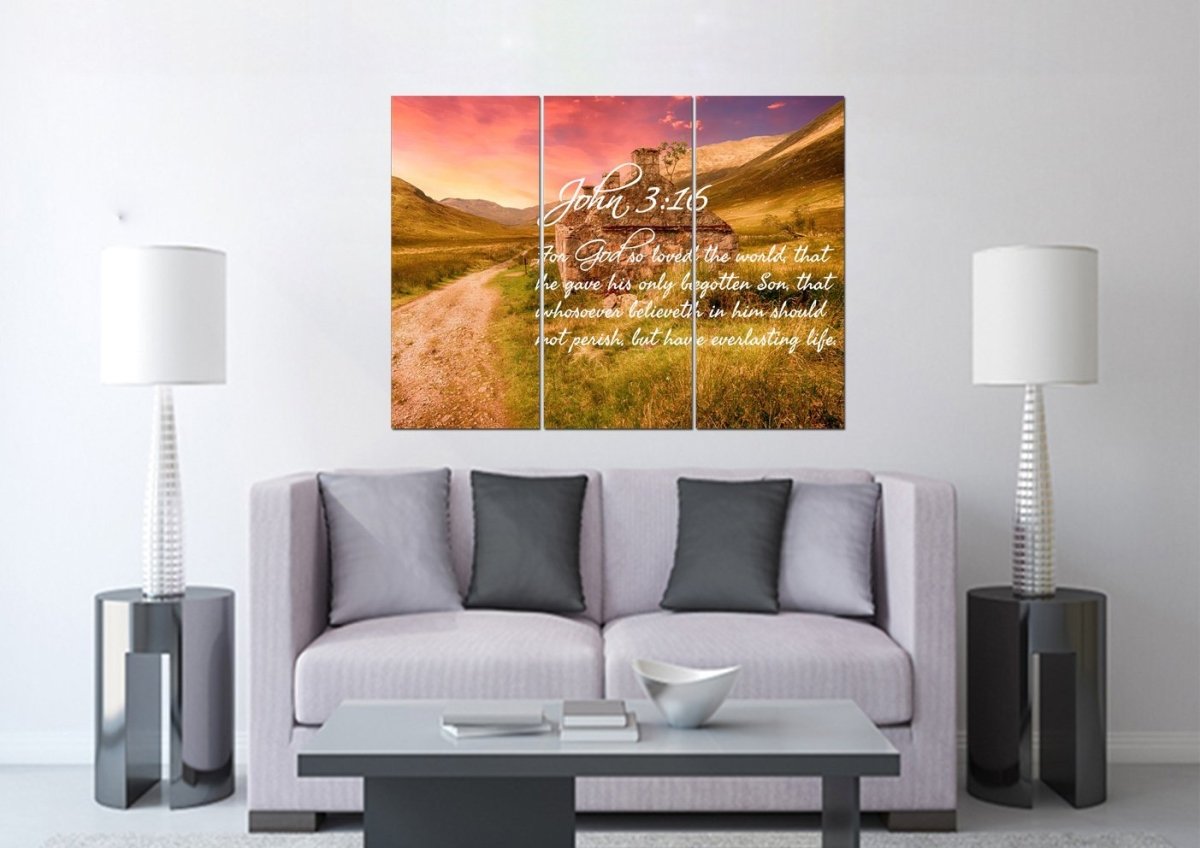 John 316 Kjv #4 Bible Verse Canvas Wall Art - Christian Canvas Wall Art