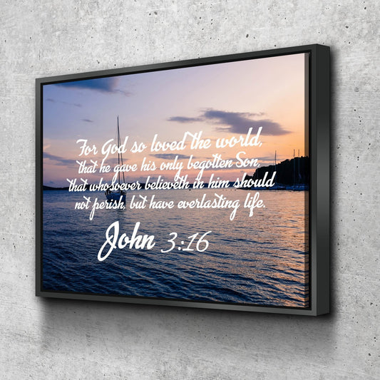 John 316 Kjv #5 Bible Verse Canvas Wall Art - Christian Canvas Wall Art