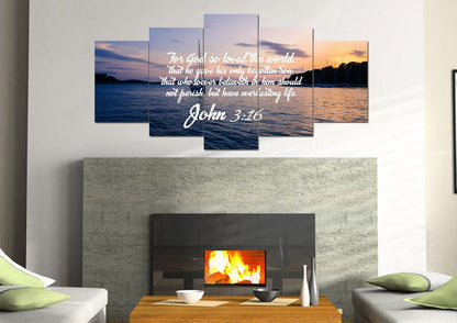 John 316 Kjv #5 Bible Verse Canvas Wall Art - Christian Canvas Wall Art