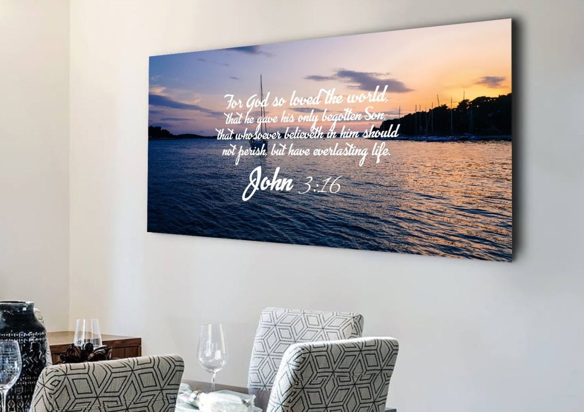 John 316 Kjv #5 Bible Verse Canvas Wall Art - Christian Canvas Wall Art