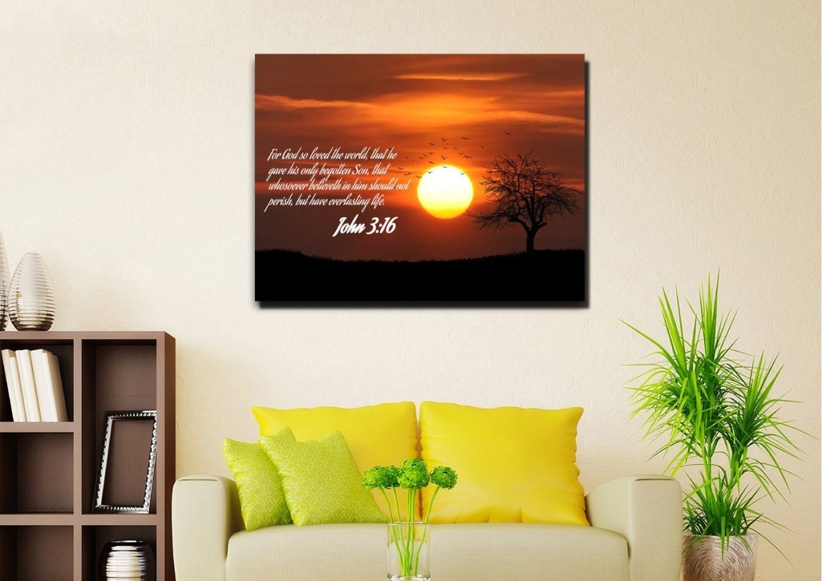 John 316 Kjv #6 Bible Verse Canvas Wall Art - Christian Canvas Wall Art