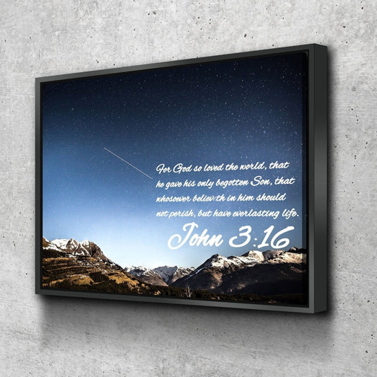 John 316 Kjv #7 Bible Verse Canvas Wall Art - Christian Canvas Wall Art