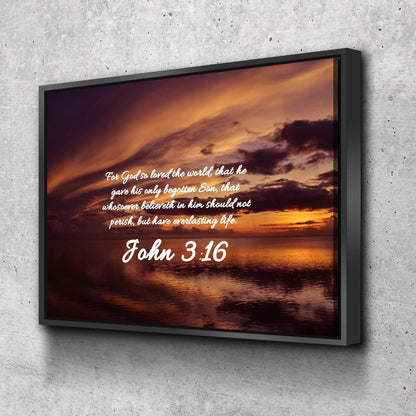 John 316 Kjv #8 Bible Verse Canvas Wall Art - Christian Canvas Wall Art