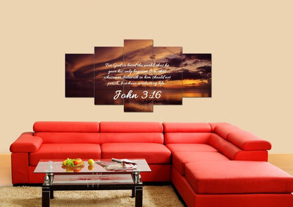 John 316 Kjv #8 Bible Verse Canvas Wall Art - Christian Canvas Wall Art