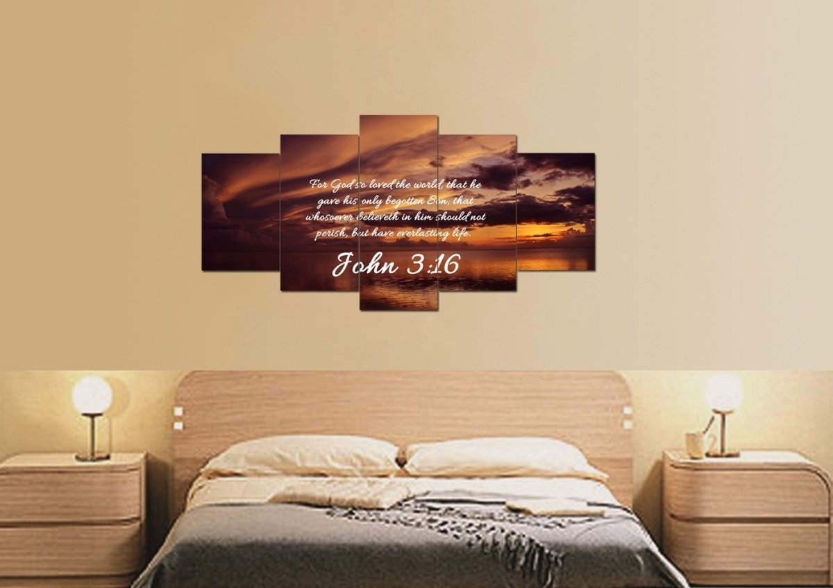 John 316 Kjv #8 Bible Verse Canvas Wall Art - Christian Canvas Wall Art