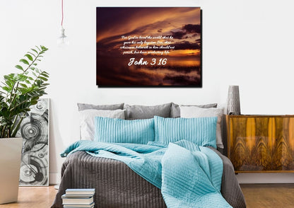 John 316 Kjv #8 Bible Verse Canvas Wall Art - Christian Canvas Wall Art