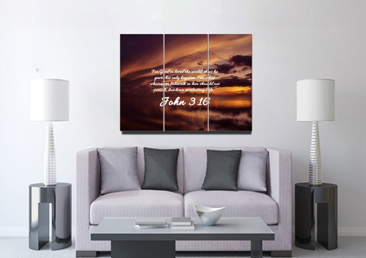 John 316 Kjv #8 Bible Verse Canvas Wall Art - Christian Canvas Wall Art