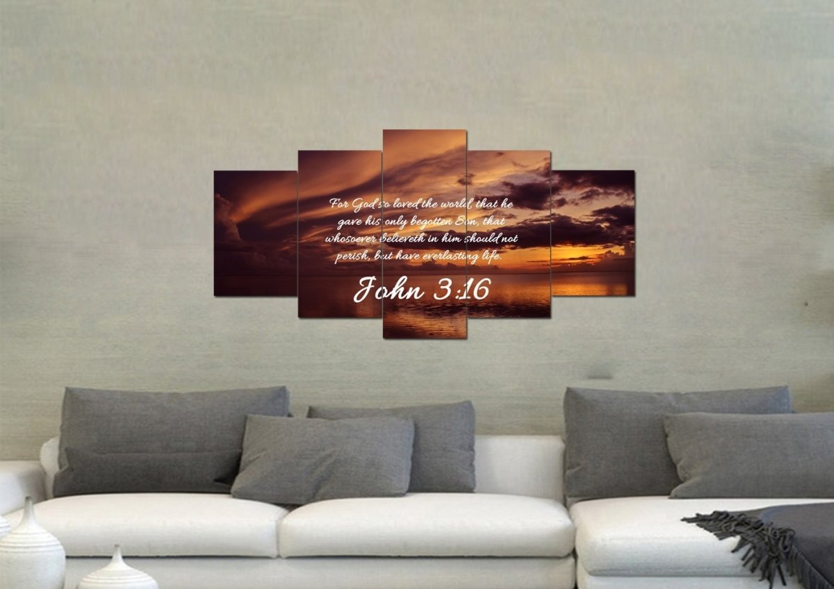 John 316 Kjv #8 Bible Verse Canvas Wall Art - Christian Canvas Wall Art