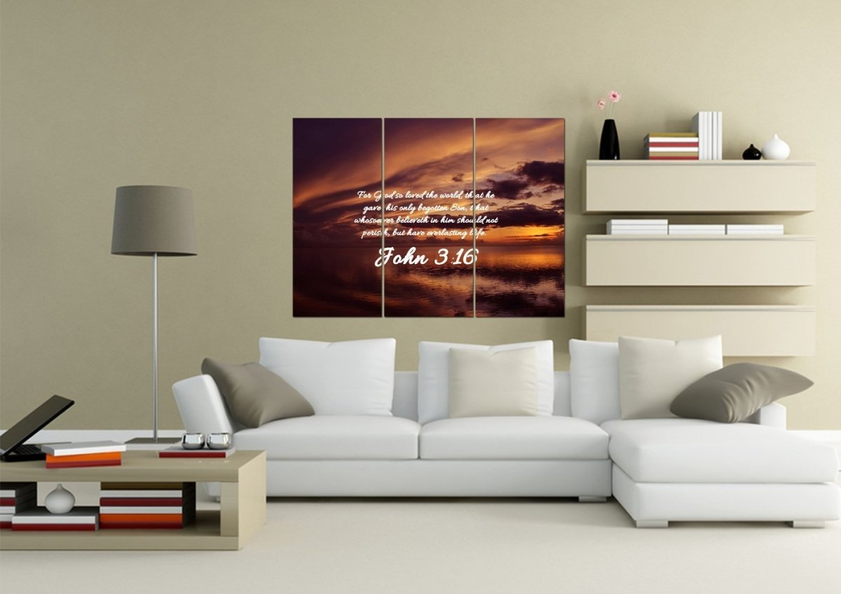 John 316 Kjv #8 Bible Verse Canvas Wall Art - Christian Canvas Wall Art