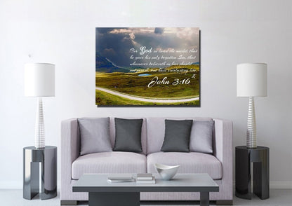 John 316 Kjv #9 Bible Verse Canvas Wall Art - Christian Canvas Wall Art