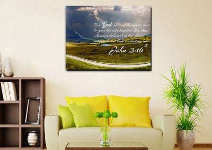 John 316 Kjv #9 Bible Verse Canvas Wall Art - Christian Canvas Wall Art