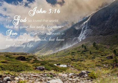 John 316 Kjv Bible Verse Canvas Wall Art - Christian Canvas Wall Art