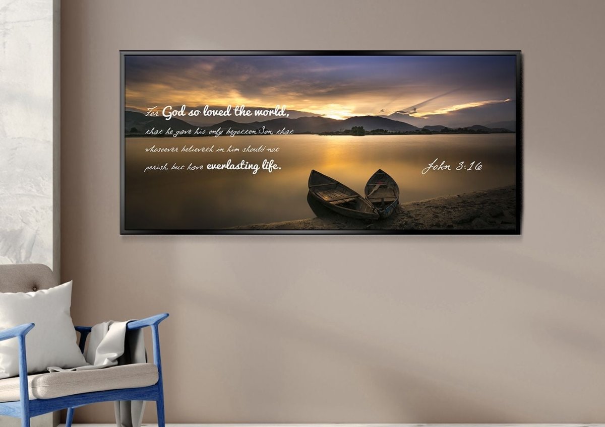 John 316 Kjv Bible Verse Wall Art - Christian Canvas Wall Art