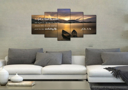 John 316 Kjv Bible Verse Wall Art - Christian Canvas Wall Art