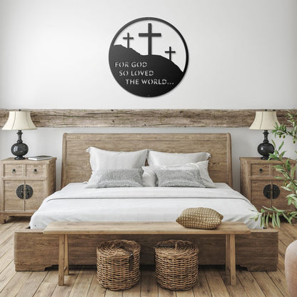 John 316 Metal Sign - Christian Metal Wall Art - Religious Metal Wall Decor