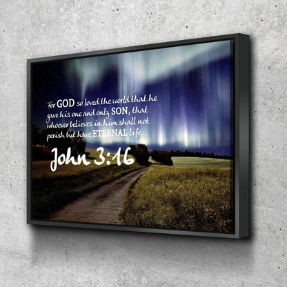 John 316 Niv #13 Bible Verse Canvas Wall Art - Christian Canvas Wall Art