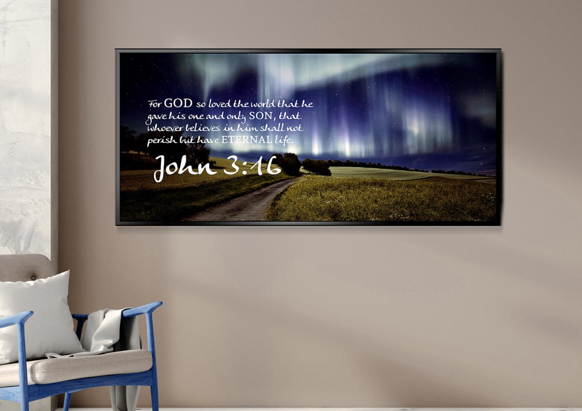 John 316 Niv #13 Bible Verse Canvas Wall Art - Christian Canvas Wall Art