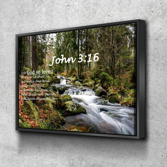 John 316 Niv #14 Bible Verse Canvas Wall Art - Christian Canvas Wall Art