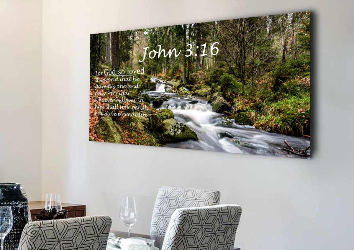 John 316 Niv #14 Bible Verse Canvas Wall Art - Christian Canvas Wall Art