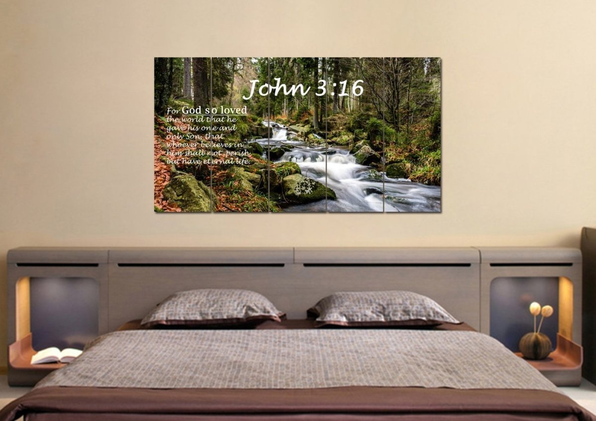 John 316 Niv #14 Bible Verse Canvas Wall Art - Christian Canvas Wall Art