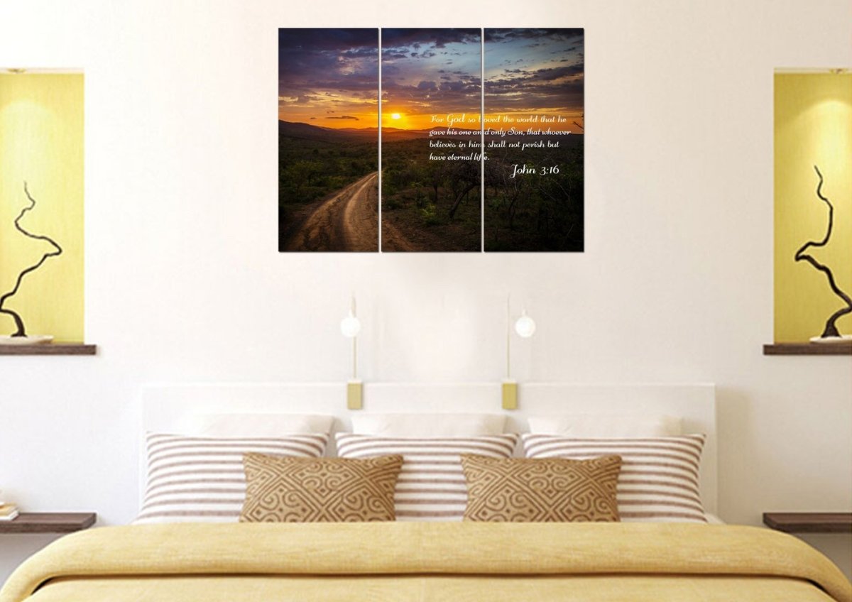 John 316 Niv #20 Bible Verse Canvas Wall Art - Christian Canvas Wall Art