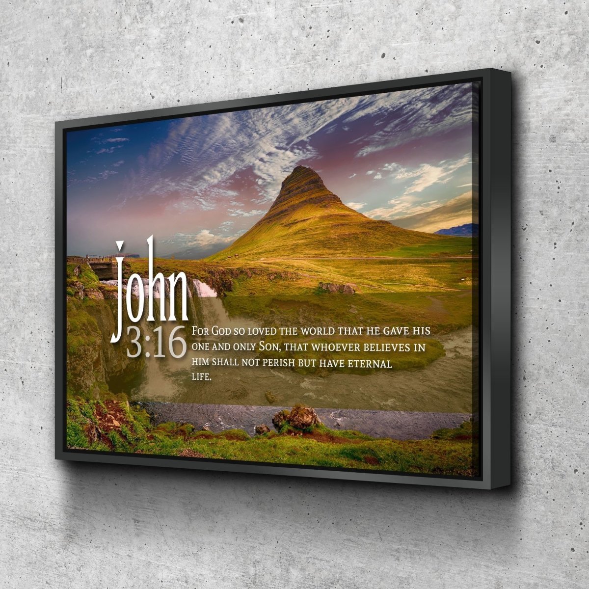 John 316 Niv #27 Bible Verse Canvas Wall Art - Christian Canvas Wall Art