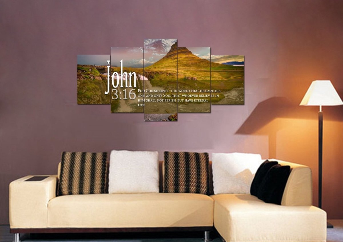 John 316 Niv #27 Bible Verse Canvas Wall Art - Christian Canvas Wall Art