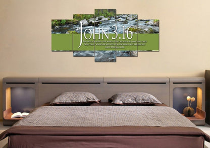 John 316 Niv #28 Bible Verse Canvas Wall Art - Christian Canvas Wall Art