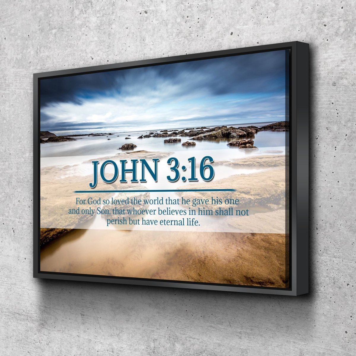 John 316 Niv #29 Bible Verse Canvas Wall Art - Christian Canvas Wall Art