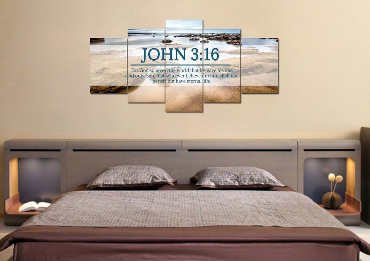 John 316 Niv #29 Bible Verse Canvas Wall Art - Christian Canvas Wall Art