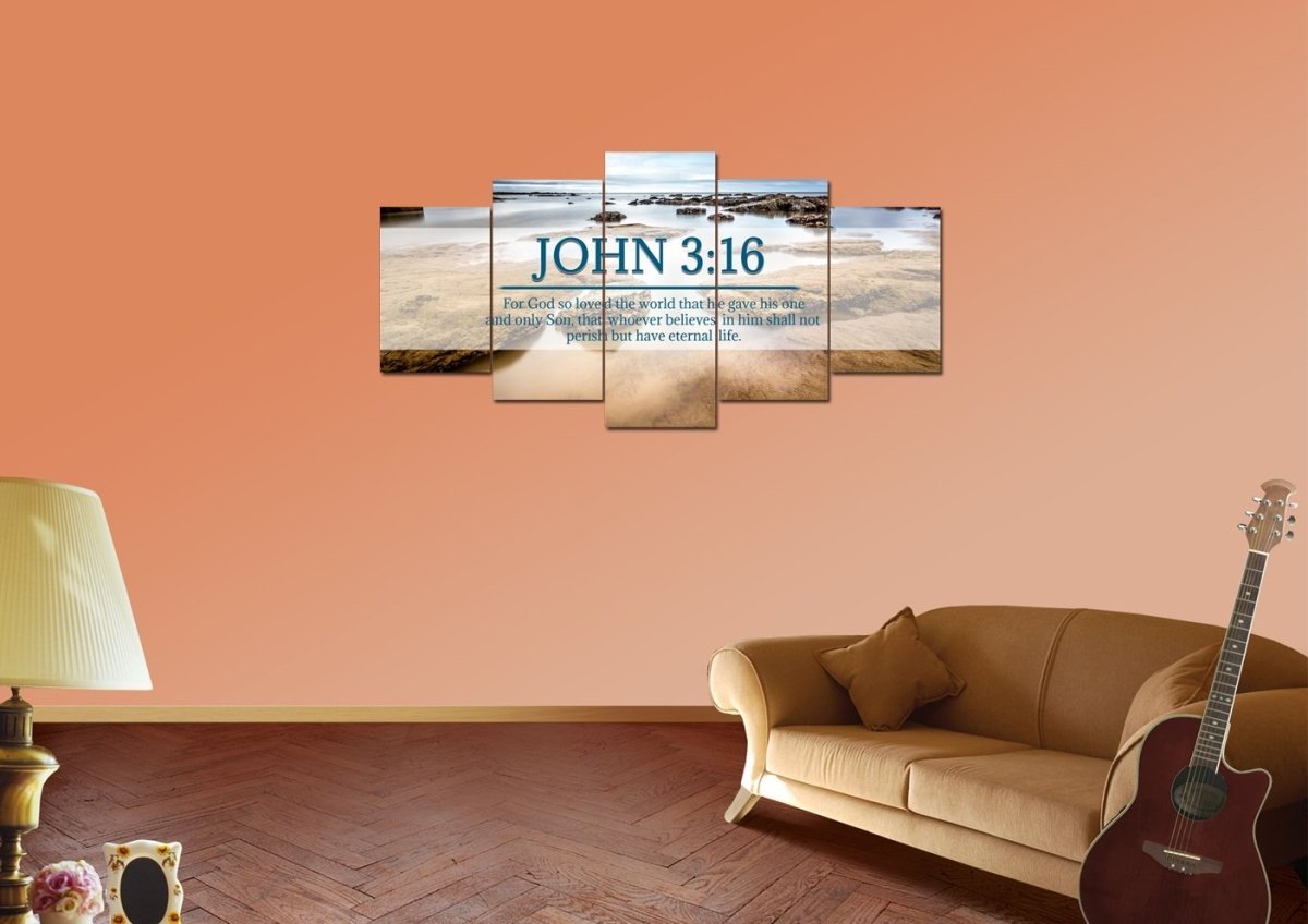 John 316 Niv #29 Bible Verse Canvas Wall Art - Christian Canvas Wall Art