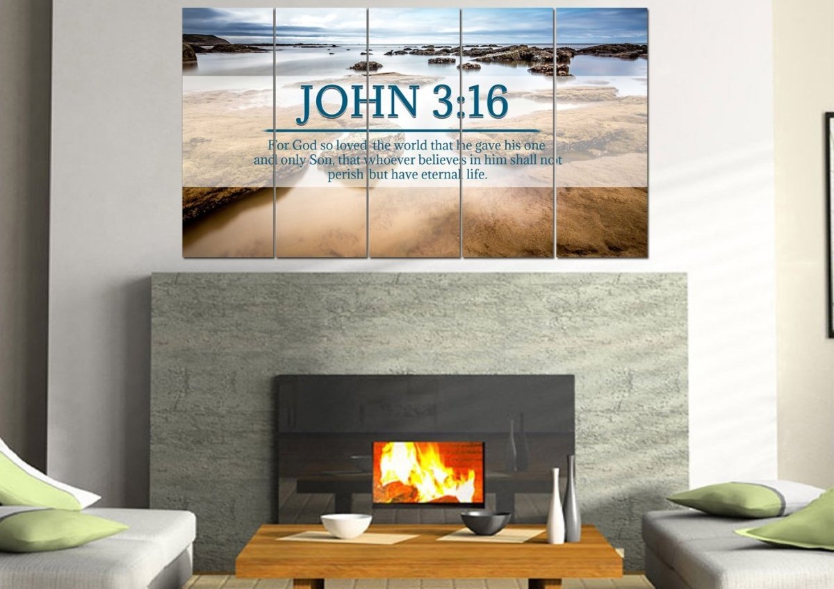 John 316 Niv #29 Bible Verse Canvas Wall Art - Christian Canvas Wall Art