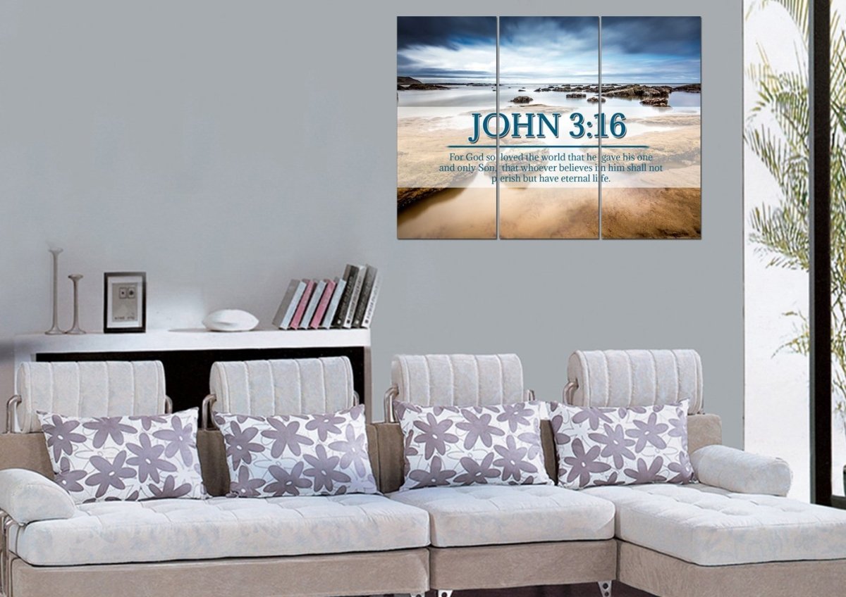 John 316 Niv #29 Bible Verse Canvas Wall Art - Christian Canvas Wall Art