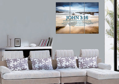 John 316 Niv #29 Bible Verse Canvas Wall Art - Christian Canvas Wall Art