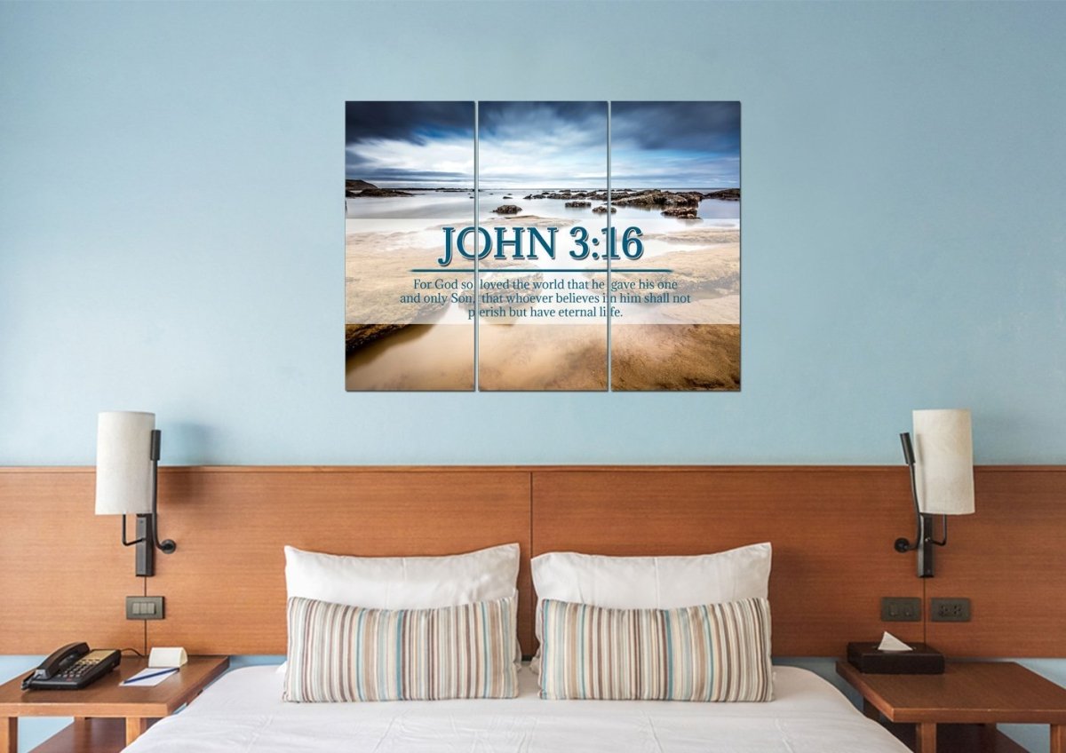 John 316 Niv #29 Bible Verse Canvas Wall Art - Christian Canvas Wall Art