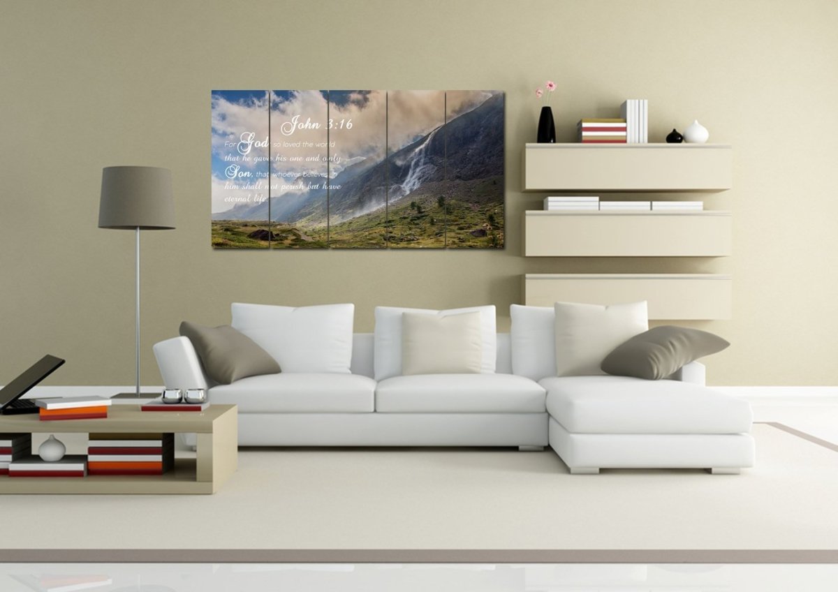 John 316 Niv Bible Verse Canvas Wall Art - Christian Canvas Wall Art