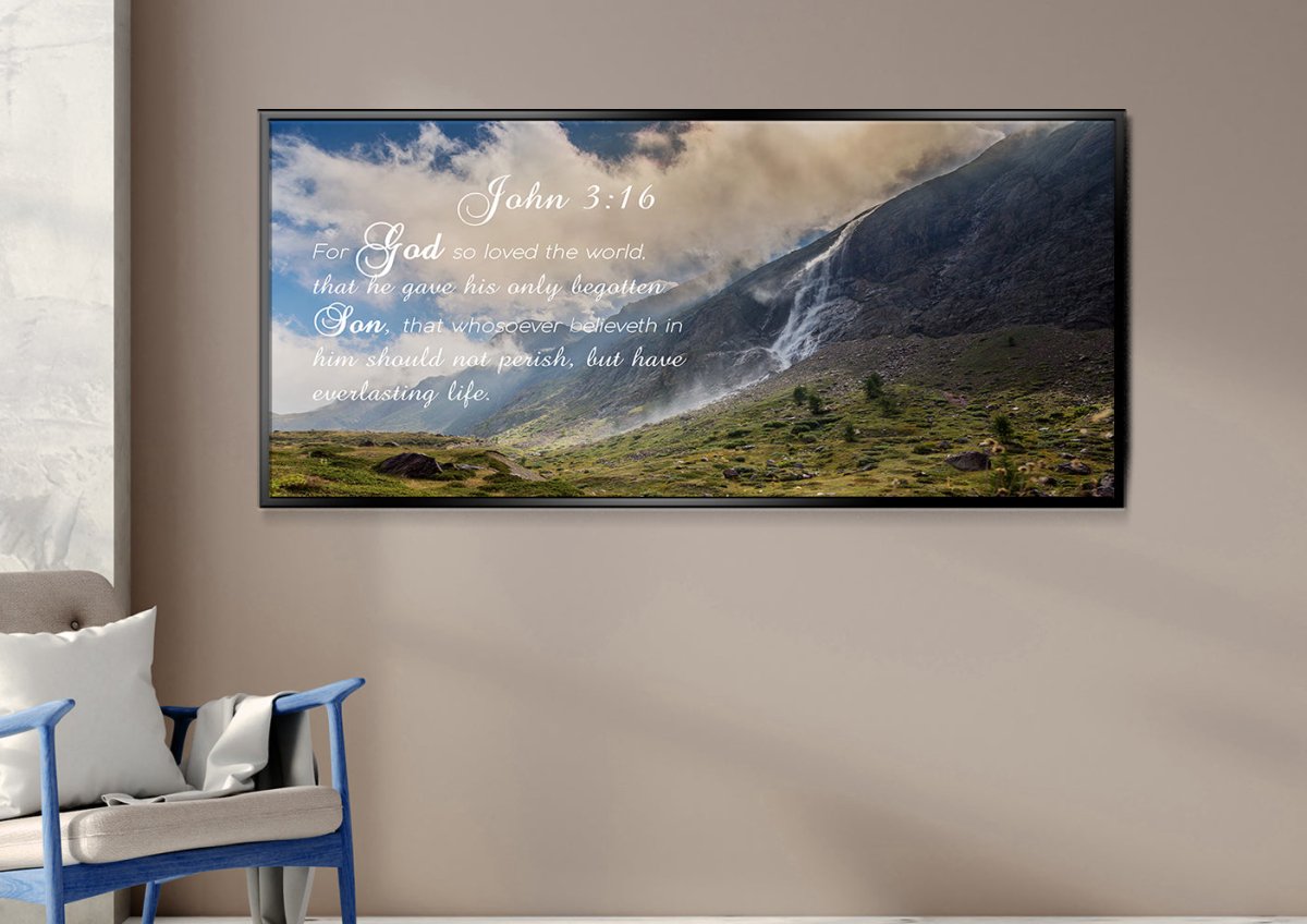 John 316 Niv Bible Verse Canvas Wall Art - Christian Canvas Wall Art