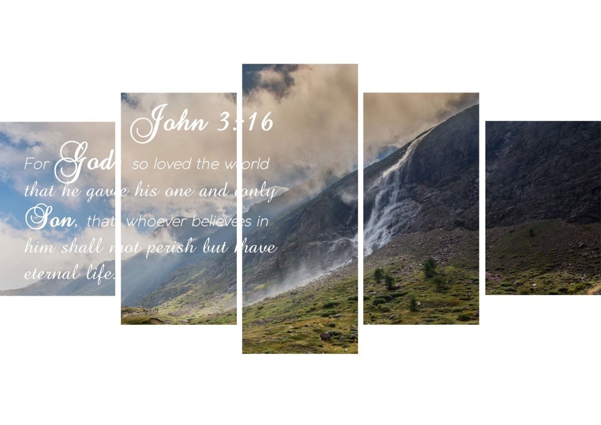 John 316 Niv Bible Verse Canvas Wall Art - Christian Canvas Wall Art