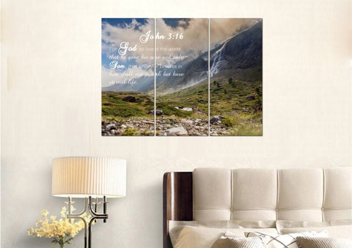 John 316 Niv Bible Verse Canvas Wall Art - Christian Canvas Wall Art